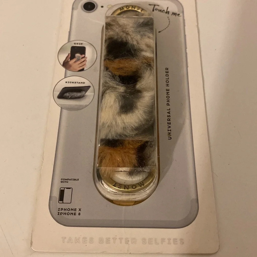 Monet strap | grip kickstand | leopard | universal iPhone holder